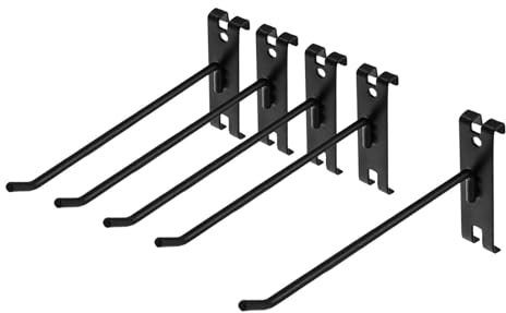 Oshhni 5 Stück Wandhaken, Haken für Gitter, Wandpaneel, Zubehör für, Schwarz 20cm