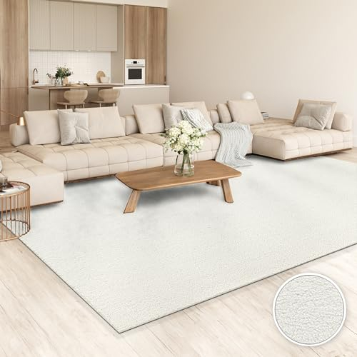 Paco Home Teppich Wohnzimmer Hochflor Schlafzimmer Einfarbig Fellteppich Kunstfell Dekofell Teddy Flauschig Modern Waschbar Creme, Grösse:200x280 cm
