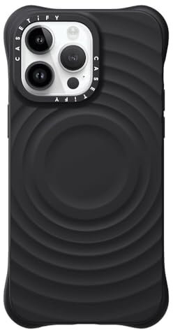 CASETiFY Ripple Silicone Case for iPhone 14 Pro Max [Magsafe Compatible / 6.6 ft. 2X Military Grade Drop Protection] Soft-Touch, Secure Grip - Black