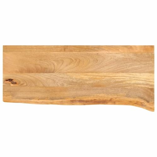 vidaXL Tischplatte, Holzplatte mit Baumkante, Massivholzplatte für Esstisch Couchtisch, Ersatztischplatte, 80x20x2,5cm Massivholz Mango