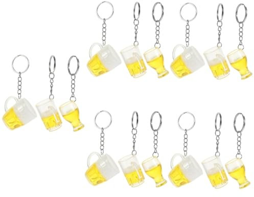 PRETYZOOM 15 Pz portachiavi boccale di birra portachiavi modello bicchiere di birra portachiavi con bicchiere di birra birre beer Ciondolo chiave portachiavi per bicchieri di birra lega