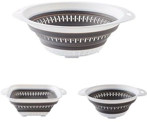 Limeow 3 Pièces Passoire Pliable Passoire Retractable Passoire Cuisine Passoire Plastique Passoire Pliante Silicone pour Pâtes Fruits et Légumes pour Une Utilisation Quotidienne et Extérieure Maison