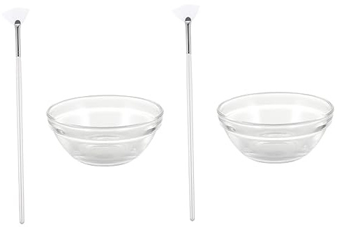 WOONEKY 4pcs Facial Mask Brush Beauty Salon DIY Facial Mud Applicator Bristle Brush Skin Care Tools Mask Mixing Bowl Beauty