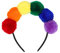 Sprinlot Haarreif Mit Pompoms Bunt, Pompon-Tiara Regenbogen, Regenbogen Haarreif, Haarschmuck Karneval, Regenbogen Kostüm, Haarreifen Karneval