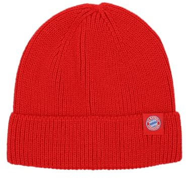 FC Bayern München I Gerippte Strickmütze I Beanie I Unisex I Erwachsene I Rot