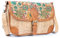 DeCarbonize Damen Crossbody Handtasche aus Kork Satteltasche Vegan Leder Nachhaltig (Blumen Mosaic)