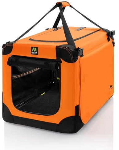 Maelson Soft Kennel Neon-Orange, 52 cm - Faltbare Hunde-Transportbox