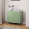 skølm Metallkommode Atriona, Wohnzimmerschrank mit 2 Fächern mintgrün, Sideboard, Mehrzweckschrank Stahl 2x2, 81x80x38 cm
