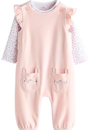 NEXT Baby Mädchen Standard Latzhose und langärmliger Body im Set