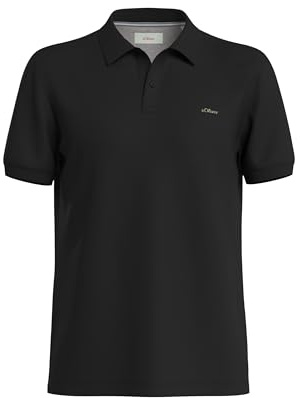 s.Oliver Herren Poloshirt Basic Piqué Baumwolle Knopfleiste Kragen (DE/NL/SE/PL, Alphanumerisch, XXL, Regular, Regular, Schwarz)
