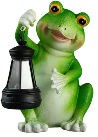 LAIOUSN 3.Automatische Frosch Solarlampe Outdoor Decor Harz Tierfigur für Landschaft Rasen Veranda Nachtbeleuchtung Solar Frösche Figur Heimdekoration