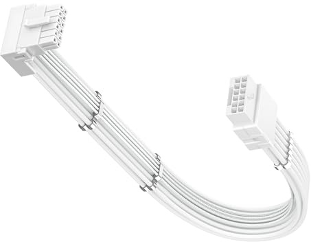 Fasgear 30cm PCIe 5.0/5.1 GPU Power Extension Cable, Type B | 90° Angled,12V-2x6 (16pin) Male to Female, Easy Unplug, ATX 3.0/3.1, 600W Power Delivery