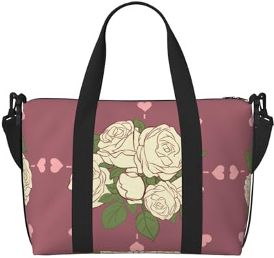 White Rose of Love Handreisetasche, wasserdicht, für Fitnessstudio, Sport, Urlaub