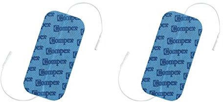 Compex Électrodes Auto-adhésives carrées Filaire Sachet de 2 5x10cm - Compatible avec électrostimulateurs Tens et EMS