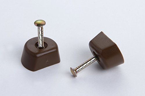 16 Stück Bodenträger Regalbodenträger Winkelbodenträger mit Stahlstift, Kunststoff/Metall, braun/vernickelt Durchmesser 15mm, Höhe 10mm