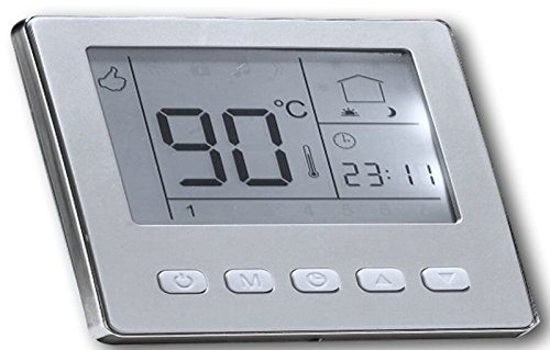 SM-PC®, Raumthermostat Thermostat programmierbar Digital Silber Farbiger Rahmen #841