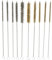 10 Piece Tube Brush Kit Brass Stainless Steel Bristle 12 Long, Size 1/4 to 3/4