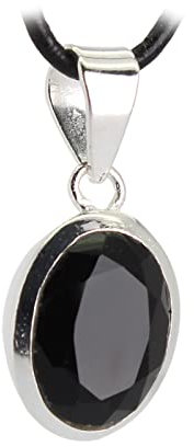 Budawi® Onyx Anhänger Kettenanhänger facettiert 925er Silber Schmuck