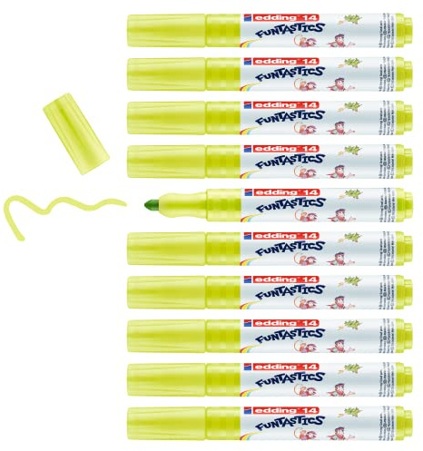 edding 14 Funtastics Fibre Pen - Yellow/Green (Box of 10)