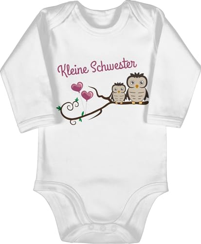 Shirtracer - Baby Body Langarm - Geschwister Bruder und - Kleine Schwester süße Eulen