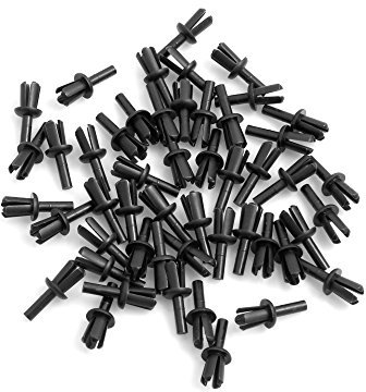 Lot de 50 rivets à expansion Design61 - Noir - Diamètre du trou : 6 mm