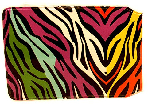 (80+ Designs) Bus Pass Wallet Credit Travel Rail Ticket Card Holder for Oyster Zip Business ID Card - Bifold - Party Bag Gift School Leaver (Colourful Zebra)