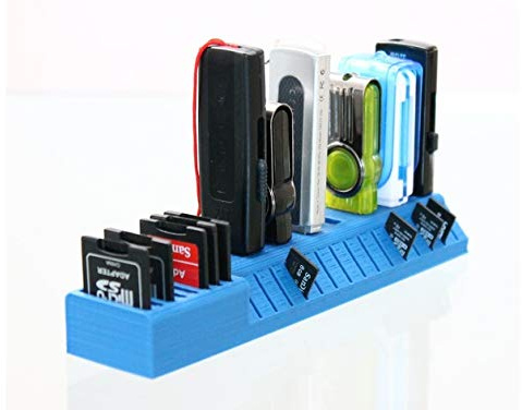 USB, SD and Micro SD Card Holder, Desktop Organizer - Znet3D (White)