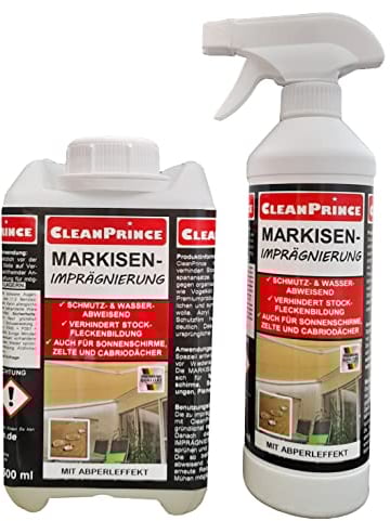 2,5 Litre cleanprince Auvent D'Imperméabilisation Imprégnation Auvents Tentes Abris Provisoires Parasols Camping Tentes Parasols Voile D'Ombrage Plan Protection Contre L'Humidité Imprägnieren