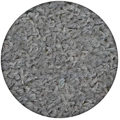 rugsx Einfarbiger Teppich Eton für Zimmer, Wohnzimmer, Schlafzimmer, Teppichboden Auslegware, Silber grau, Verschiedene Größen, Kreis 133 cm