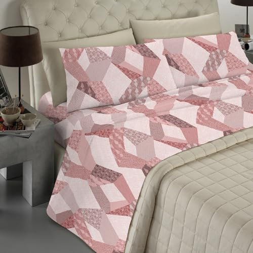 Banzaii - Completo Lenzuola Singolo In Microfibra Made In Italy Con Angolo h 30 cm Miriam Rosa