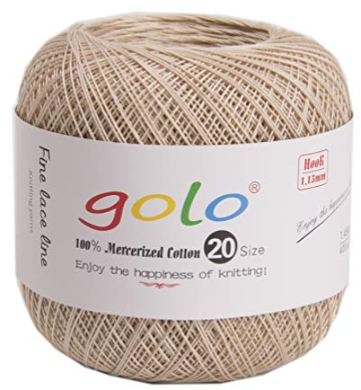 golo Strickgarn Häkelgarn 20 für handgestricktes Häkelgarn Gewinde häkeln (Heller Kaffee)