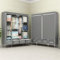 Anmas Power [Upgrade Version Three Canvas wardrobe Cupboard Clothes Storage Solution with Hanging Rail + Storage Shelves 150X45X170CM (Grey)
