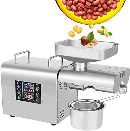 CGOLDENWALL Ölpressenmaschine Ölpresser Heißkaltöl-Extraktor Ölverteiler mit Temperaturregelfunktion Hohe Presskapazität 5-7.5 kg/h (LCD-Touchscreen)