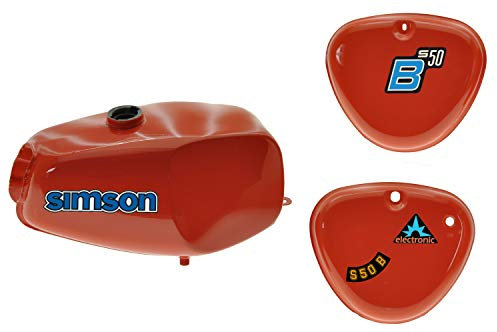 Büffeltank Set, Hoch Tank für Simson S50 S51, Rot, innen versiegelt