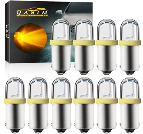 DC 6.3V 6V BA9S T11 44 47 756 1847 1893 Bayonet Led Bulb for Arcade Pinball Led Bulbs Pinball Gaming Machine Light Bulb Lamp(Pack of 10,Amber)