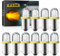 Qasim 10-Pack T4w BA9S Ampoule LED DC 6V / 6.3V Ambre 44 47756 1847 Flipper Jouet Voitures Indicateur Voyant De Voiture Tableau De Bord Jauge Intérieur Lampes De Cluster Inversées