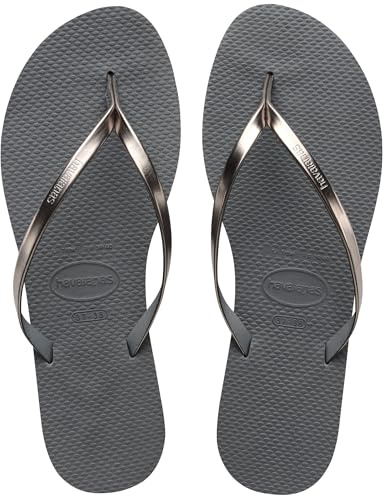 Havaianas - You Metallic, Bequeme, stylische und vielseitige Sandalen, Dünne Riemen mit Metallic-Finish, Kleiner Absatz, für Damen