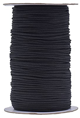 IHKFILAN Polypropylen Utility Rope Kordelzug Hohl geflochtenes, PP-Seil Barrier Rope Polypro Rope, Flechtleine Tauwerk,Outdoor Seil Knotenfest (Black, 3MM)