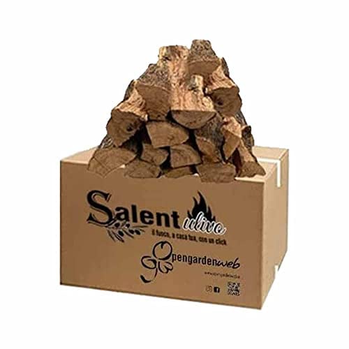 Legna da ardere di ulivo in cartone 25 Kg per Barbecue, Camino, Forni, Stufe - Ecologica Non Sporca - Trasporto Facile
