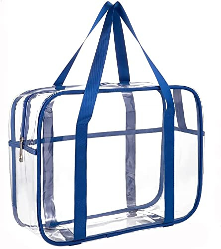 ONEGenug Transparent Kulturbeutel Durchsichtige Tragetasche Reisetaschen PVC Kulturtasche Reise Organizer Tasche wasserdichte Wickeltasche Reise Handtasche Mommy Tasche 36cm*15cm*28cm