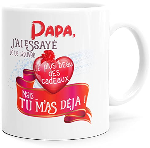 Luigi Collection Mug Papa Cadeau Idée Cadeau Original Amour pour Fête des Pères Homme Tasse Message Amour Humour Plus beau des Cadeaux Enfant, pour Mari Ami Anniversaire Noël. Imprimé en France