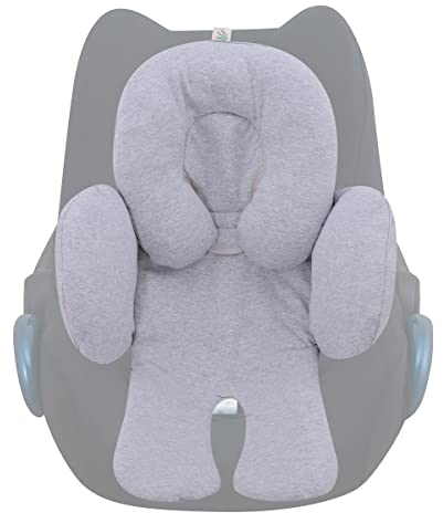 JYOKO Kids Sitzverkleinerer Antiallergikum Universal Baby 100% Baumwolle (Grey Stone, Enthält eine Kopf- und eine Körperstütze)