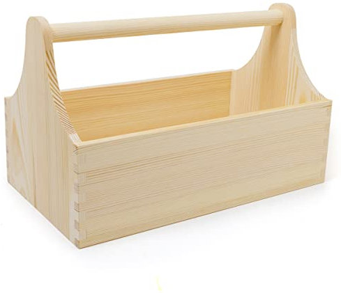 Holzfee Unibox Holzkiste mit Tragegriff, Werkzeugkiste Holz Präsentkiste Spielzeugkiste