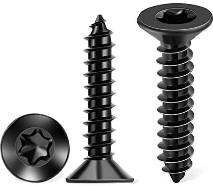 100 uds Tornillos Ø 4 x 25 mm Inox A2 (304) para madera, cabeza avellanada Torx, rosca completa, recubrimiento negro, tornillos universales para madera/metal/aglomerado con punta T20 – TPOHH