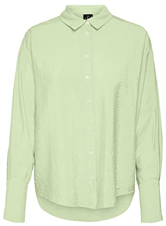 Vero Moda Vmlena LS Shirt Wvn Noos Top, Crema de Lima, S para Mujer