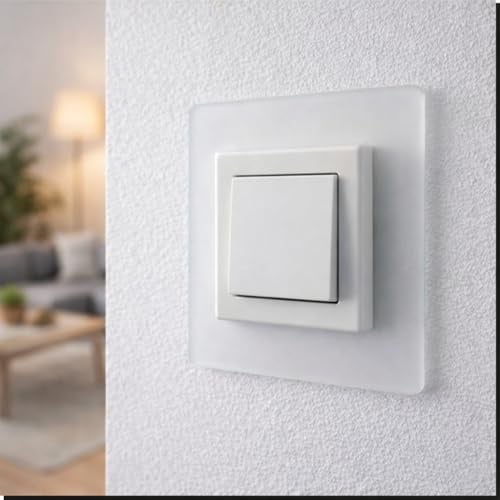 Tapetenschutz Dekorrahmen Wandschutz Tapetenschoner Lichtschalter Acryl Schalter (1-fach Rahmen, milchglas)