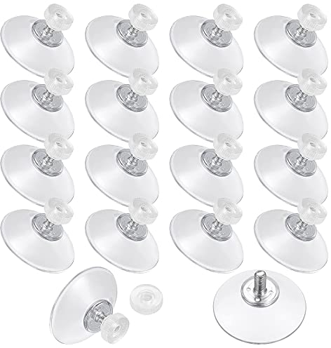 KOSHIFU 20 Piezas Ventosas de Plástico Transparente Ventosas para Ventana de Vidrio de 30 mm con Tuerca Moleteada para Luces Vidrio Ventana de Coche Mesa Estante de Ducha Soporte de Ventosa