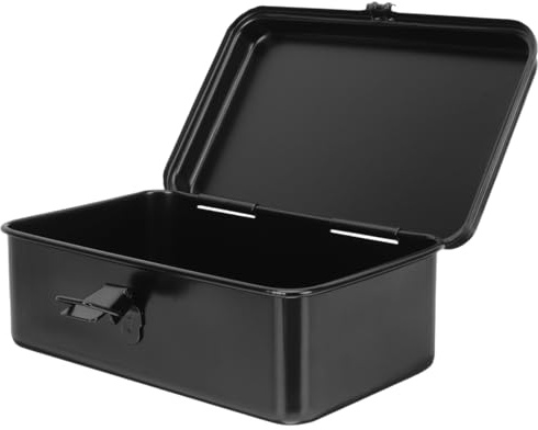 Metal Toolbox 8 inch small tool box with Buckle, Portable Tool Storage Case Organizer for Home Garage Workshop Household Car Container