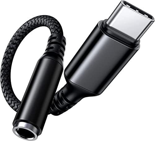 Highwings Adapter USB C auf Klinke, USB Typ C Aux Adapter zu 3.55m Kopfhörer Adapter,Klinke Audio Adapter Kabel für Sam-Sung S22/S21/S20/S20 FE/Note20/Note10,Hua-wei P40/P30 Pro/P20-Schwarz