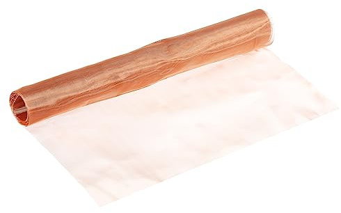 PATIKIL 12x39 Copper Mesh Screen, 100 Mesh 99.9% Pure Copper Mesh Woven Wire Mesh Screen Dense Filter Mesh for Gardening Crack Hole Filler